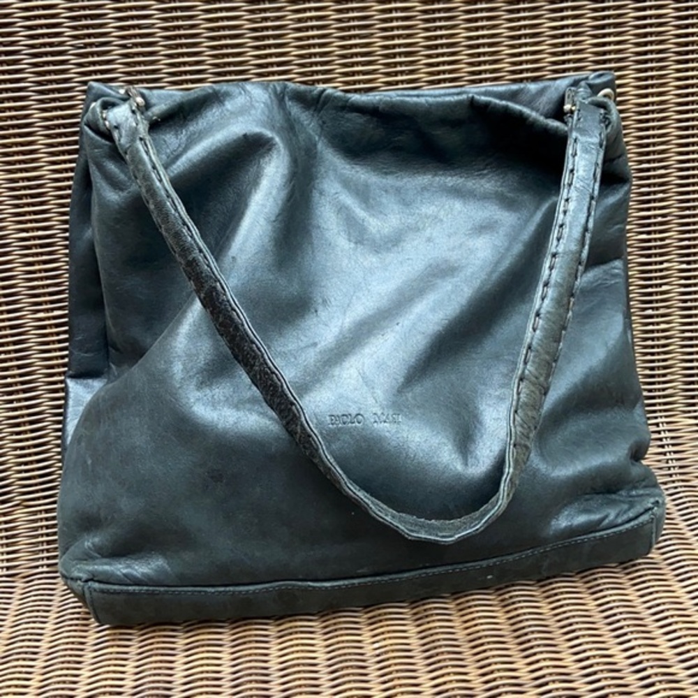 Paolo Masi 🖤 Vintage Black Italian Leather Shoulder Bag Purse